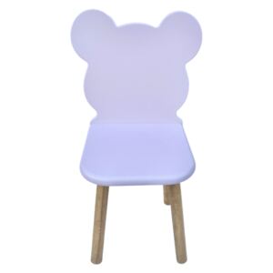 Detská stolička buková Macko - baby pink