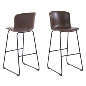 Dizajnová barová stolička Nerilla, tmavo hnedá