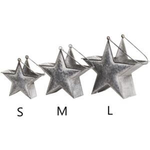 Zinková dekorácia v tvare hviezdy Grey Strar S