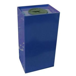 Kovový odpadkový kôš Unobox na triedený odpad, objem 100 l, modrý