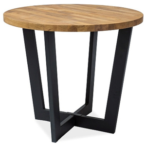 Stôl CONNIE, 78x90, dub prírodný/čierna