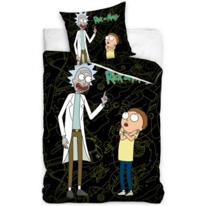 Carbotex · Bavlnené posteľné obliečky Rick and Morty - 100% bavlna - 70 x 90 cm + 140 x 200 cm