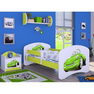Detská posteľ bez šuplíku 180x90cm ZELENÉ AUTO - zelená