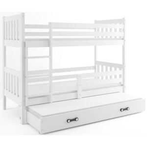 Poschodová posteľ Scarlet s prístelkou 190x80 biela Farba zásuvky: Biela
