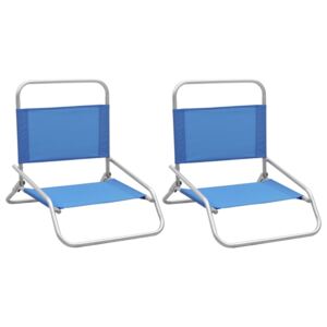 Skladacie plážové stoličky 2 ks modré látka