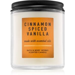 Bath & Body Works Cinnamon Spiced Vanilla vonná sviečka s esenciálnymi olejmi 198 g
