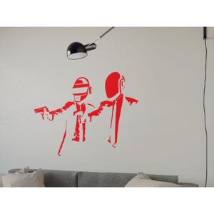GLIX Banksy "Daft Fiction" - nálepka na stenu Svetlo červená 50 x 30 cm