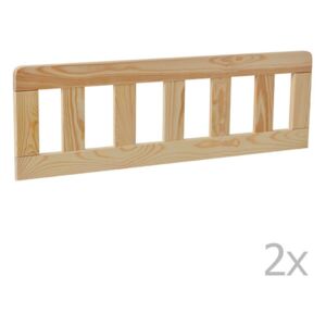 Sada 2 hnedých drevených zábran k detskej postieľke Pinio Classic, 160 × 70 cm