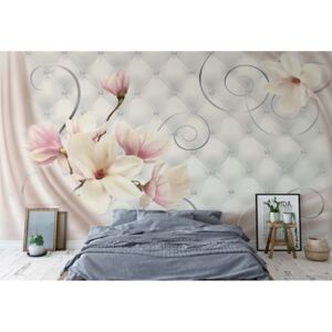 Fototapeta - Magnolia Flowers Luxury Design Pink Vliesová tapeta - 416x254 cm