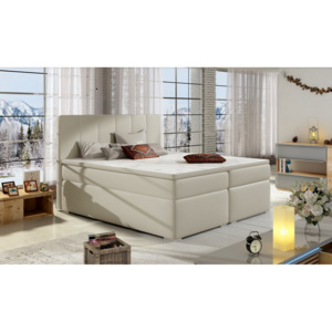 Manželská posteľ BOLERO BOXSPRINGS 180 x 200 cm (ekokoža soft 033) (Moderná vysoká manželská posteľ BOXSPRING s úložným priestorom s veľkým výberom farieb)