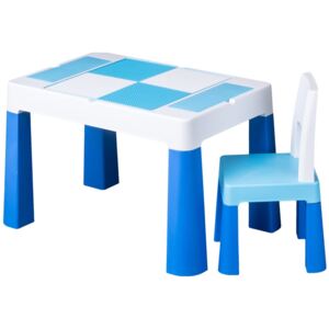 MAXMAX Detský stolček sa stoličkou TEGA MULTIFUN - modrý