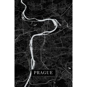 Mapa Prague black
