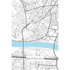 Mapa Bratislava white