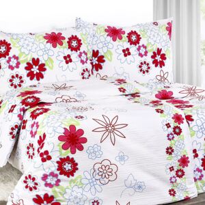 Goldea krepové posteľné obliečky - vzor 429 ružové kvety 140 x 200 a 70 x 90 cm