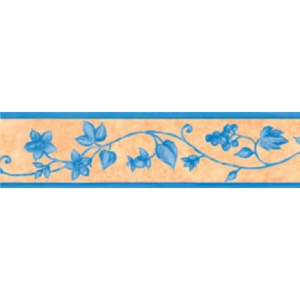 Samolepiaca bordúra lístky modré, rozměr 10 m x 5,3 cm, IMPOL TRADE 53009