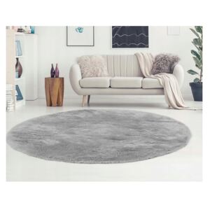 Vulpi Mäkký plyšový okrúhly koberec do detskej izby Home 120 x 120 Farba: sivá