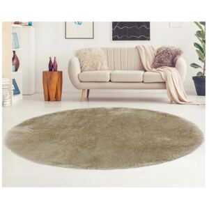 Vulpi Mäkký plyšový okrúhly koberec do detskej izby Home 120 x 120 Farba: béžová