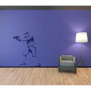 GLIX Banksy "Trooper" - nálepka na stenu Modrá 50 x 65 cm