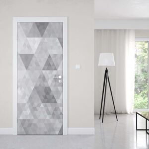 GLIX Fototapeta na dvere - Modern Geometric Triangles Pattern Grey
