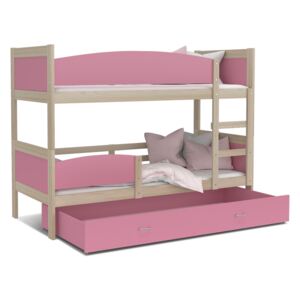 GL Swing 2 Borovica Color poschodová posteľ 190x80 Farba: Ružová