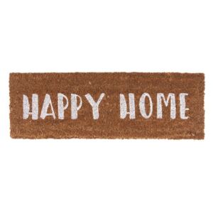 Rohožka s bílým nápisom PT LIVING Happy Home, 26 × 75 cm