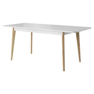 Rozkládací jedálenský stôl PRIMO-NORDI, 140-180x76x80, dub riviera/biela