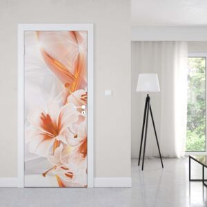 GLIX Fototapeta na dvere - Modern Flowers Orange