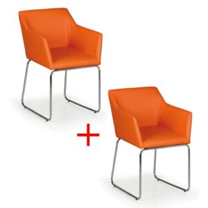 Konferenčná stolička KONSTRUKT 1+1 ZADARMO, oranžová