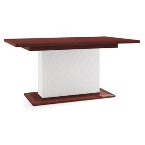 TARANKO Via VI-S1 rozkladací jedálenský stôl biely mat / mahagón vysoký lesk