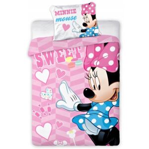 Faro · Postieľné obliečky do detskej postieľky Minnie Mouse - Disney - motiv Sweet - 100% bavlna - 40 x 60 cm + 100 x 135 cm