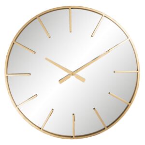 Chrómové nástenné hodiny s bronzovým ciferníkom a rámom - Ø 60 * 4 cm / 1 * AA
