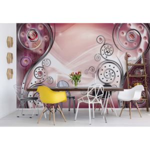 Fototapeta - 3D Ornamental Design Pink Vliesová tapeta - 250x104 cm