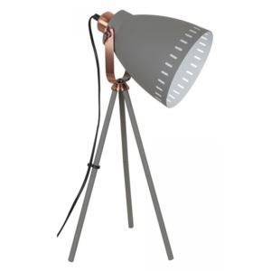 Stolná lampa Torino na trojnožke sivá