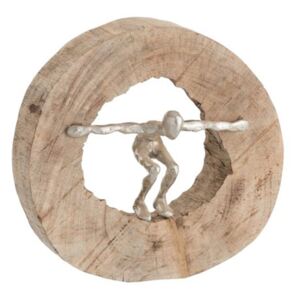 Postava strieborná skokan soška v dreve 2ks set SMOKEY GREY