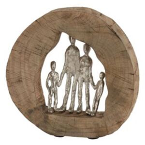 Postavy strieborné rodina soška v dreve 2ks set SMOKEY GREY