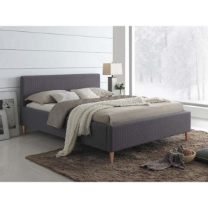 Čalúnená posteľ PAUL + rošt, 160x200, sivá