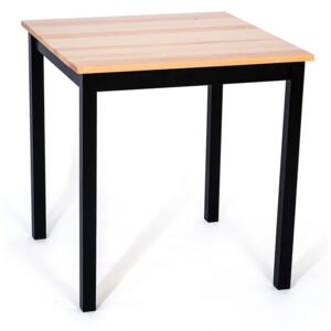 Jedálenský stôl z borovicového dreva s čiernou konštrukciou loomi.design Sydney, 70 x 70 cm
