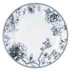 Bielo-sivý porcelánový tanier Bergner Olivia, ⌀ 26,2 cm