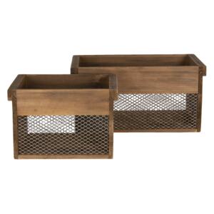 Drevené úložné boxy 2ks 1996 hnedá drevo