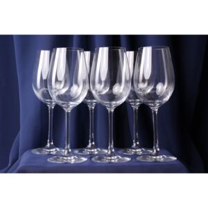 Sklenené stopkové poháre na Biele víno - set 6ks - (391ml)