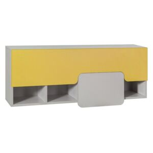 Nástěnná skříňka s policemi Timon TM15, Farby: Svetlosivá + Žltá