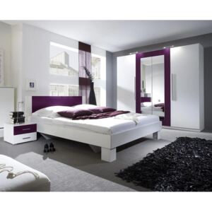 Spálňa Vera II, Farby: biely / ľalia, Rozmer postele: 180x200
