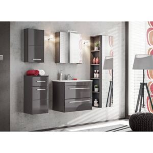 Kúpeľňový nábytok Wister, Farby: sivá + sivý lesk, Sifón: bez sifónu, Umývadlová batéria: nie