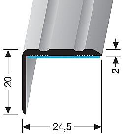 Schodový profil 24,5 x 20 mm (samolepiaci) | Küberit 235 SK SBS Černá F16 RAL 9005