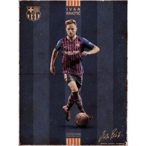 Reprodukcia, Obraz - FC Barcelona - Rakitic Vintage, (30 x 40 cm)