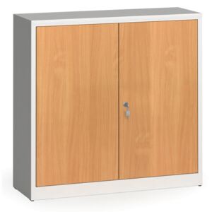 Alfa 3 Zváraná skriňa s lamino dverami, 1150 x 1200 x 400 mm, RAL 7035/buk