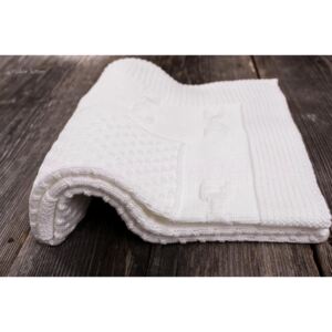 Pletená deka Crown - biela