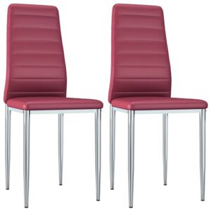 Jedálenské stoličky 2 ks, červené, umelá koža