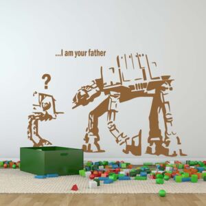 GLIX Banksy "I am your father" - nálepka na stenu Hnedá 120 x 70 cm