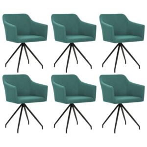 Jedálenské stoličky 6 ks otočné zelené látkové